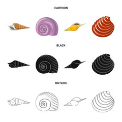 Vector illustration of animal and decoration icon. Set of animal and ocean stock symbol for web.