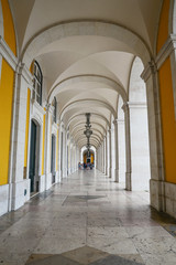 Abstract bottom view of the inside arch in Lisbon