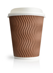 Blank disposable takeaway coffee cup
