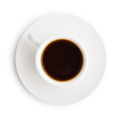 Cup of coffee isolated on white