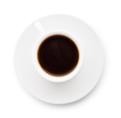 Cup of coffee isolated on white