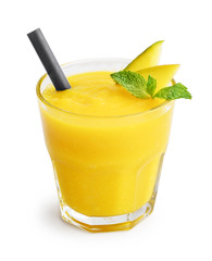 Glass of mango smoothie