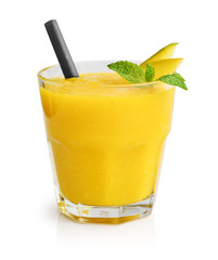 Glass of mango smoothie