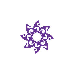 flowers with vintage ornaments vector logo design template