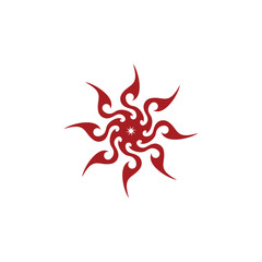 flowers with vintage ornaments vector logo design template