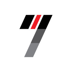 Number Seven logo design vector