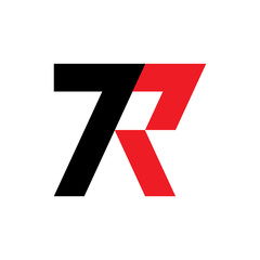 Number 7R logo design vector