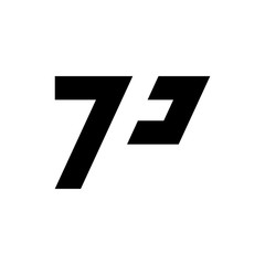 Number 7P logo design vector