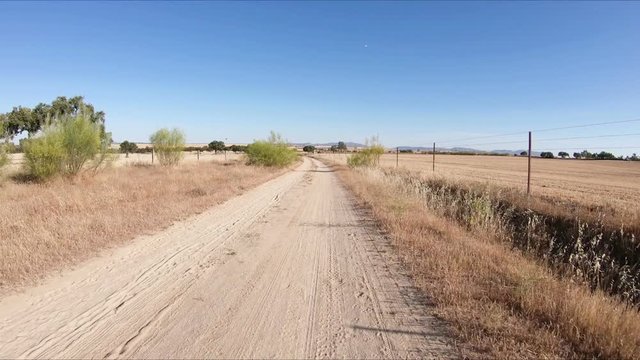 a dirt road next to Hinojosa del Duque, province of Cordoba, Andalusia, Spain