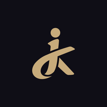 lines that make up the letter jk logo design template vector