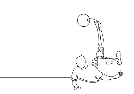 recommend clip art: Football soccer player kick a ball continuous one line drawing minimalist design sport theme