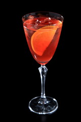 Negroni, classic Italian drink with gin, vermouth and a slice of orange