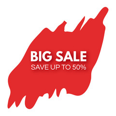 Big Sale banner on paint stain