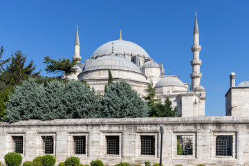 Fototapeta na wymiar Suleymaniye Mosque in city of Istanbul, Turkey