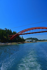 The Rainbow Bridge spanning the Swinomish Channel in La Conner, Washington