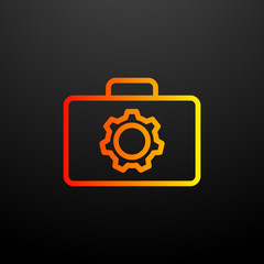 a suitcase with a mechanism nolan icon. Elements of science set. Simple icon for websites, web design, mobile app, info graphics