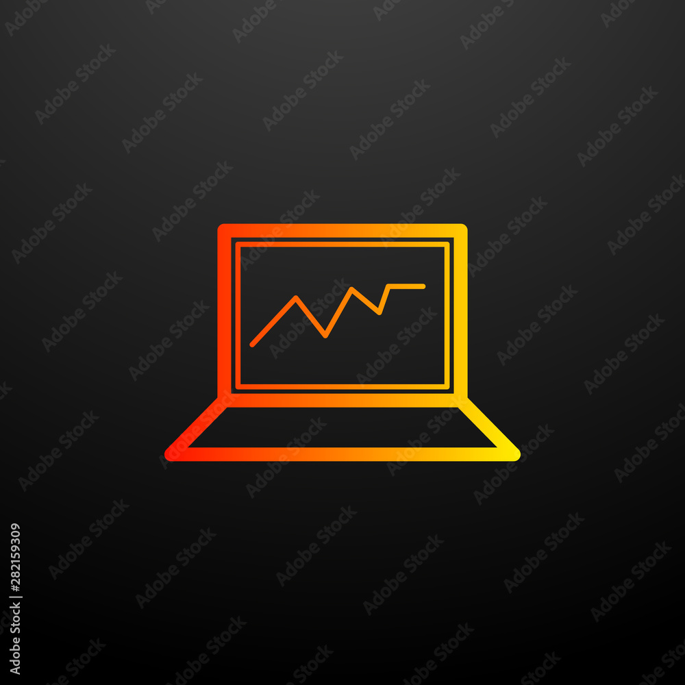 Poster graph on laptop nolan icon. elements of science set. simple icon for websites, web design, mobile ap