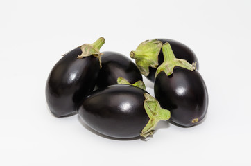 Mini aubergine vegetable isolated on white background