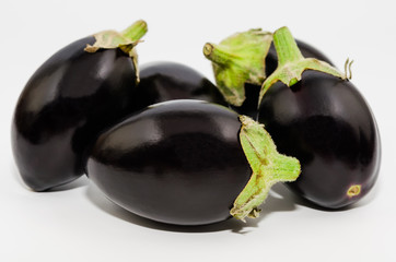 Mini aubergine vegetable isolated on white background