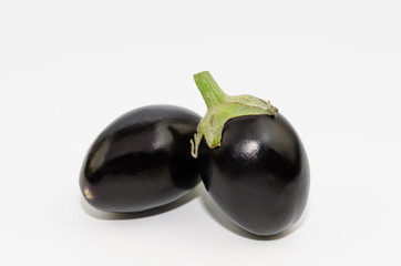 Mini aubergine vegetable isolated on white background