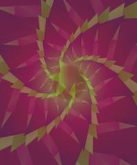 Abstract background of geometric shapes in fuchsia and green tones