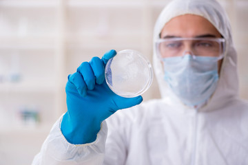 Young male chemist working in the lab