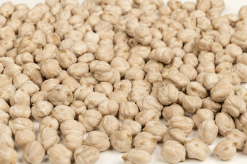 Dry raw chickpeas background background.