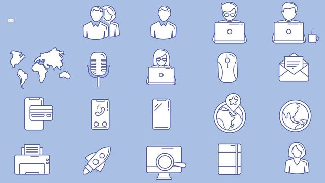 Workplace and Creative Professions Icon Set