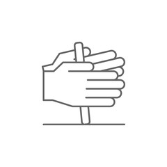 Prehistoric hand fair icon. Element of prehistoric line icon