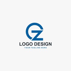 Letter OZ logo design. Monogram O and Z type abstract symbol. Initial Z in circle vector icon.