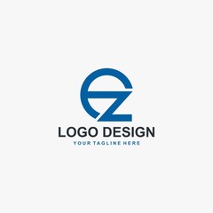 Letter OZ logo design. Monogram O and Z type abstract symbol. Initial Z in circle vector icon.