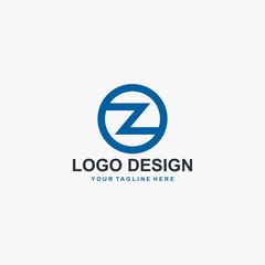 Letter OZ logo design. Monogram O and Z type abstract symbol. Initial Z in circle vector icon.