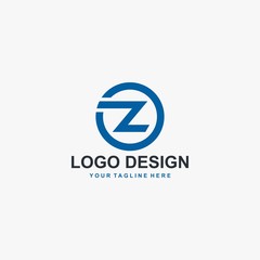 Letter OZ logo design. Monogram O and Z type abstract symbol. Initial Z in circle vector icon.
