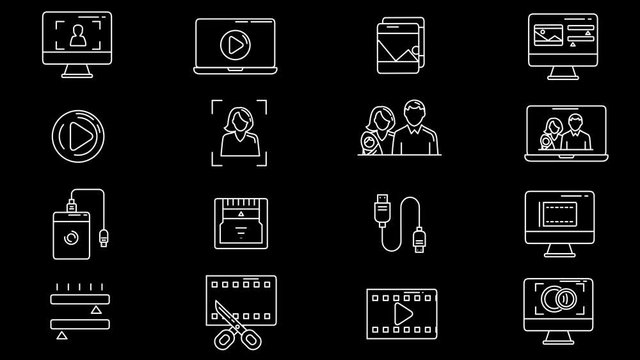 Photographer And Videographer Workplace Icon Set