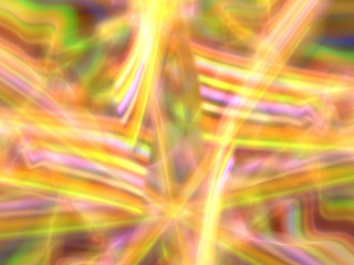 Abstract Yellow Illustration - Soft Iridescent Colorful Circles of Brilliant Energy, Glowing Plasma. Smoke, Energy Discharge, Digital Flames, Artistic Design