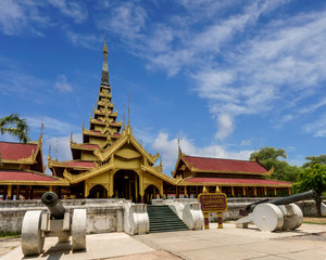 Fototapeta na wymiar Mandalay Palace or Royal Palace is the last royal palace of the last Burmese monarchy located in Mandalay, Myanmar, formerly Burma