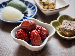 한국의 음식 말린 대추 