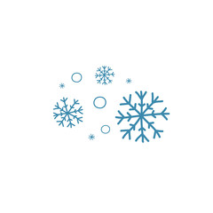 A set of blue snowflakes. Drawing in a doodle. Vector Illustration by hand. Symbol weather