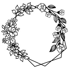 Various shape frame, abstract flower, for decoration of invitation card. Vector