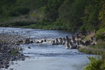 river in the city 