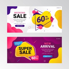 Big sale banner promotion background with gradient abstract shape