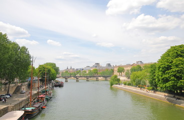 Obraz premium Seine river Cite Island cityscape Paris France