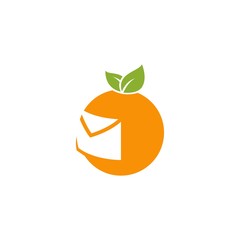 Orange Envelope Isolated Logo Vector Illustration