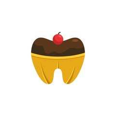 Dental Cake Dentist Healthcare Medical Isolated Logo Vector