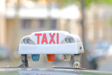 Taxi cab sign Paris France