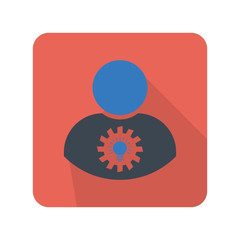 Flat color user icon vector illustration on white background