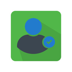 Flat user icon vector illustration on color background