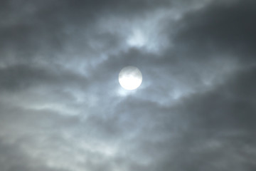Photo Picture of the sun behind clouds