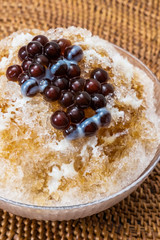 黒糖タピオカかき氷 brown sugar tapioca pearl shaved ice