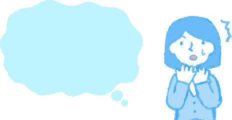 Upper body of Business woman face and pose with Speech Balloon